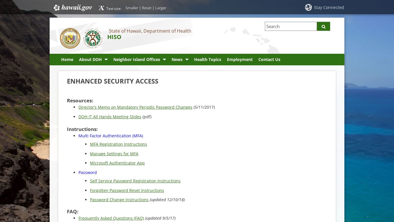 HISO - Hawaii Department of Health